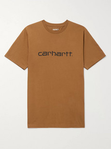 Carhartt Logo-print Cotton-jersey T-shirt In Brown
