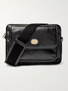 Gucci Morpheus Leather Messenger Bag In Black