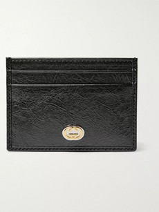 GUCCI CREASED-LEATHER CARDHOLDER