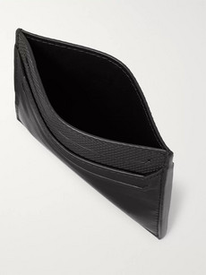 Bottega Veneta Debossed Leather Cardholder In Black