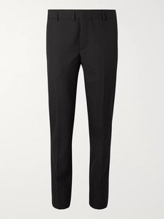 Saint Laurent Black Slim-fit Virgin Wool-jacquard Suit Trousers