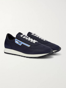 PRADA MILANO 70 RUBBER AND LEATHER-TRIMMED NYLON SNEAKERS