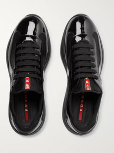 Cup Patent-Leather And Mesh Sneakers 