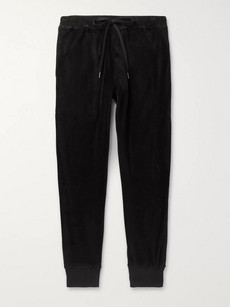 Tom Ford Cotton-blend Velour Sweatpants In Black