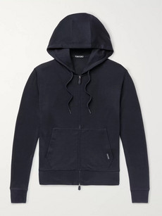 Tom Ford Slim-fit Cashmere Zip-up Hoodie In Blue