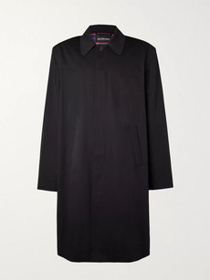 Balenciaga Oversized Cotton-twill Coat In Navy
