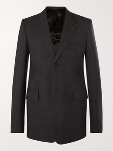 Balenciaga Dark-grey Checked Virgin Wool Blazer In Gray