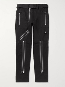 99% Is Slim-fit Zip-detailed Twill Trousers In Black
