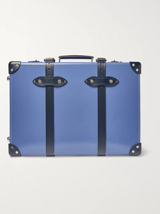 Globe-trotter 20" Leather-trimmed Carry-on Suitcase In Blue