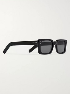 Gucci Rectangle-frame Acetate Sunglasses In Black