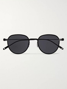 Montblanc Round-frame Metal Sunglasses In Black