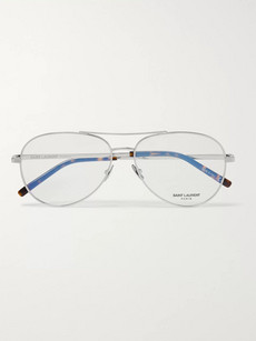 Saint Laurent Aviator-style Silver-tone Optical Glasses