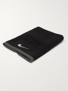 Nike Fundamental Cotton-terry Sports Towel In Black