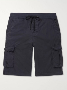 James Perse Cotton-blend Drawstring Cargo Shorts In Blue