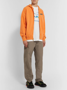 Billionaire Boys Club Logo-appliquéd Loopback Cotton-jersey Zip-up Hoodie In Orange