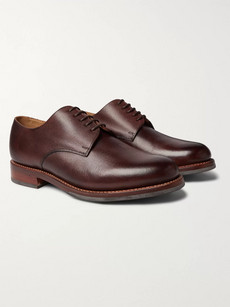 Full-grain Leather Derby Shoes In Brown 