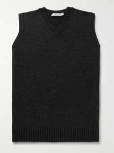 Inis Meain Mélange Wool, Cashmere And Silk Sweater Vest In Gray