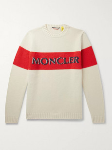 MONCLER GENIUS 2 MONCLER 1952 LOGO-EMBROIDERED COLOUR-BLOCK WOOL SWEATER