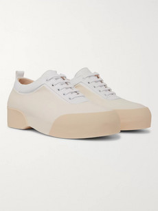 Dries Van Noten Leather-trimmed Rubber Sneakers In Cream | ModeSens