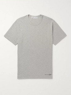 Comme Des Garçons Shirt Slim-fit Logo-print Mélange Cotton-jersey T-shirt In Gray