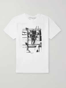 OFF-WHITE SLIM-FIT PRINTED COTTON-JERSEY T-SHIRT