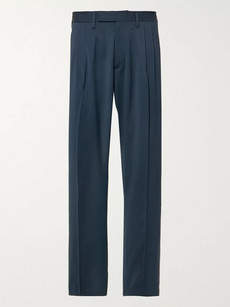 OFF-WHITE PLEATED VIRGIN WOOL TROUSERS
