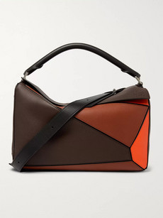 Loewe Puzzle Xl Full-grain Leather Messenger Bag In Brown