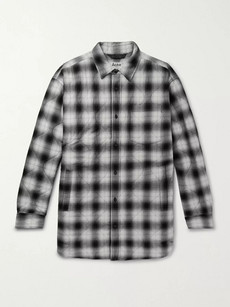 ACNE STUDIOS QUILTED CHECKED HERRINGBONE COTTON-BLEND OVERSHIRT