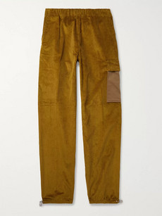 ACNE STUDIOS PAYDEN TAPERED CANVAS-PANELLED COTTON-CORDUROY CARGO TROUSERS