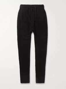 Isabel Benenato Black Slim-fit Tapered Wool-blend Drawstring Trousers