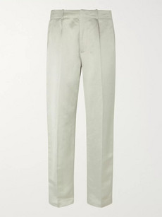 Our Legacy Wide-leg Metallic Linen-blend Trousers In Gray