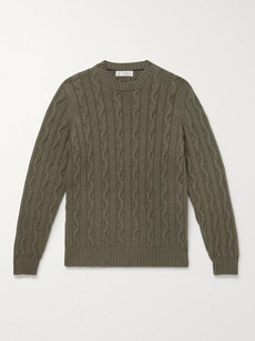 Brunello Cucinelli Cable-knit Cashmere Sweater In Green