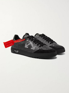OFF-WHITE 2.0 LEATHER-TRIMMED SUEDE SNEAKERS