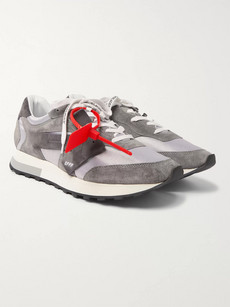 Off-white Runner Suede And Shell Sneakers In Gray