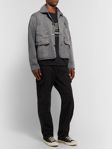 Reese Cooper Corduroy-trimmed Cotton-twill Jacket In Gray