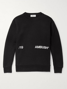 Ambush Printed Loopback Cotton-jersey Sweatshirt In Black