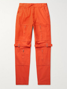 Ambush Tapered Cotton-canvas Trousers In Orange