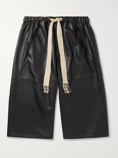 Loewe Leather Drawstring Shorts In Black
