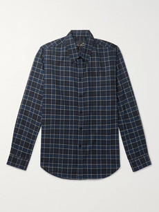 Martine Rose Checked Cotton-flannel Shirt In Blue