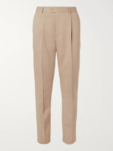 Brunello Cucinelli Beige Slim-fit Wool And Cotton-blend Suit Trousers In Neutrals