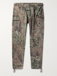 FEAR OF GOD JIUJITSU TAPERED BELTED PRINTED COTTON-TWILL TROUSERS