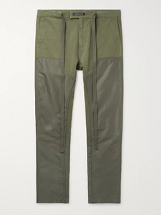 FEAR OF GOD SLIM-FIT BELTED PANELLED COTTON-TWILL AND NYLON TROUSERS