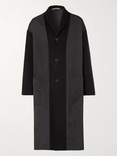 VALENTINO OVERSIZED SHELL-PANELLED VIRGIN WOOL AND CASHMERE-BLEND COAT