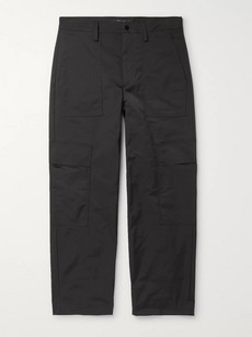 Valentino Memory Matte Satin-twill Cargo Trousers In Black