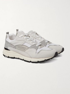 Officine Generale Doug Mesh, Suede And Leather Sneakers In White