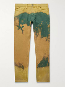 424 Slim-fit Bleached Denim Jeans In Yellow