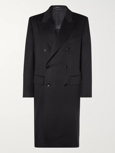 Tom Ford Double-breasted Cashmere Overcoat In Blue