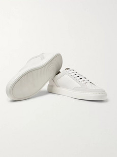 Brunello Cucinelli Suede And Corduroy-trimmed Leather Sneakers In White