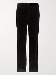 Mr P Wide-leg Black Cotton-corduroy Trousers