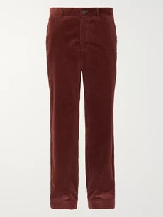 Mr P Wide-leg Cotton-corduroy Trousers In Red